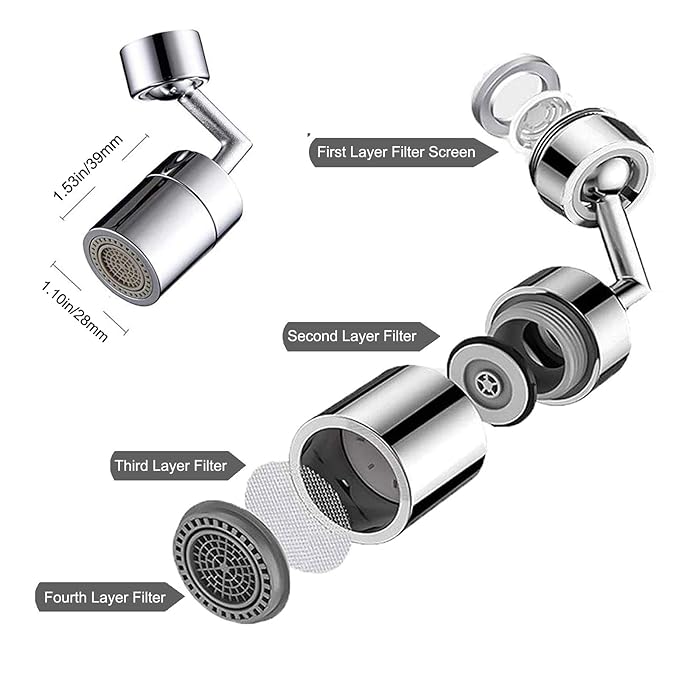 Filter Faucet - Kitchen 720° Rotatable Splash Filter Faucet Sprayer