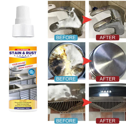 Advance All-Purpose Stain Cleaner & Derusting Spray | Oil & Grease Stain Remover | 100 ML (Buy 1 Get 1 Free)